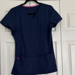 Navy Blue Women's Scrub Top
